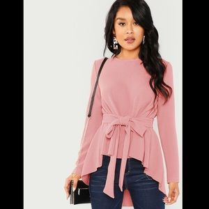 Asymmetrical Belted Top